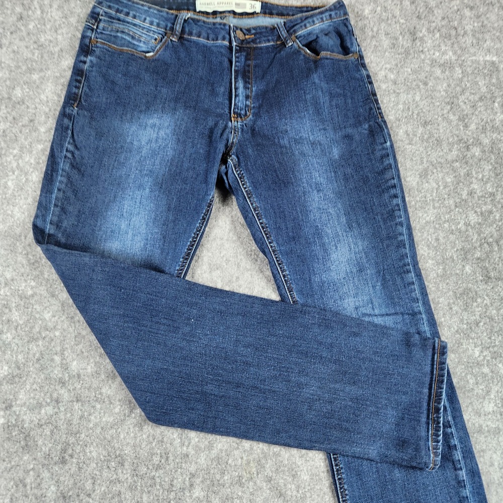 Barbell Apparel Jeans Men 34x32 Blue Athletic Fit Stretch Denim Performance